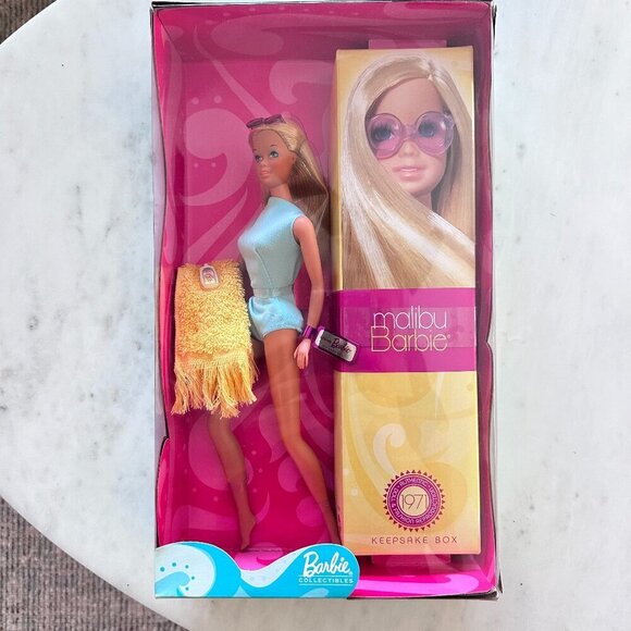 Malibu Barbie Doll Mattel 1971 Reproduction 2001 Collectibles with KeepSake Box